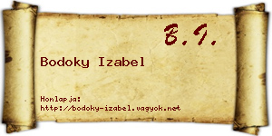 Bodoky Izabel névjegykártya